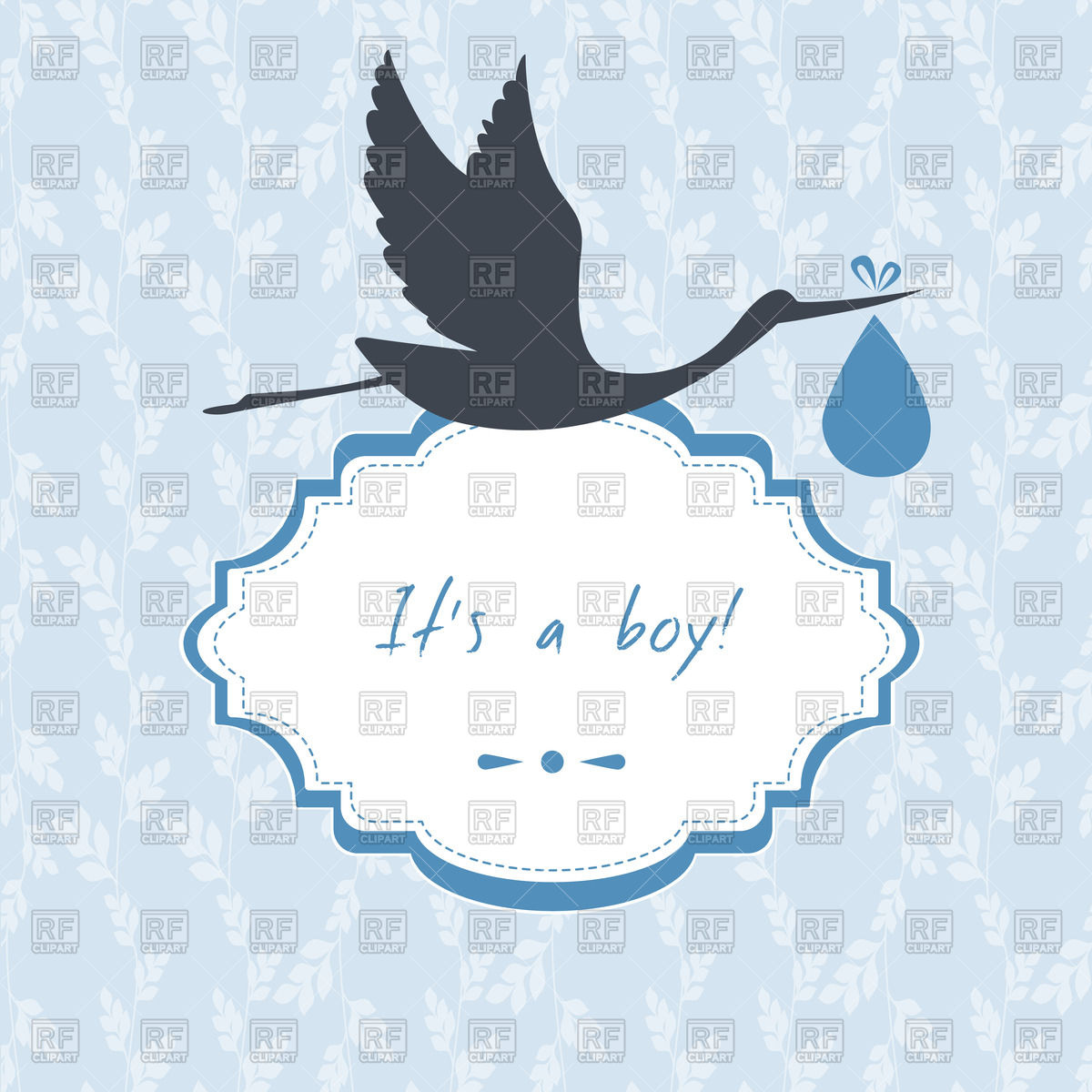 1200x1200 Stork Holds Carrying Bag With Baby Vector Image Of Plants