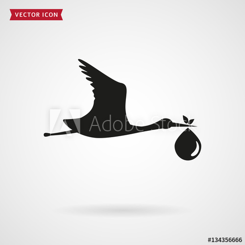 500x500 The Stork Brings The Baby Vector Icon