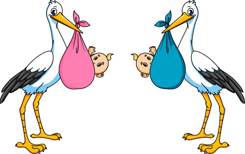 499x314 Baby With Stork Baby Card Vector Free Vectors Ui Download