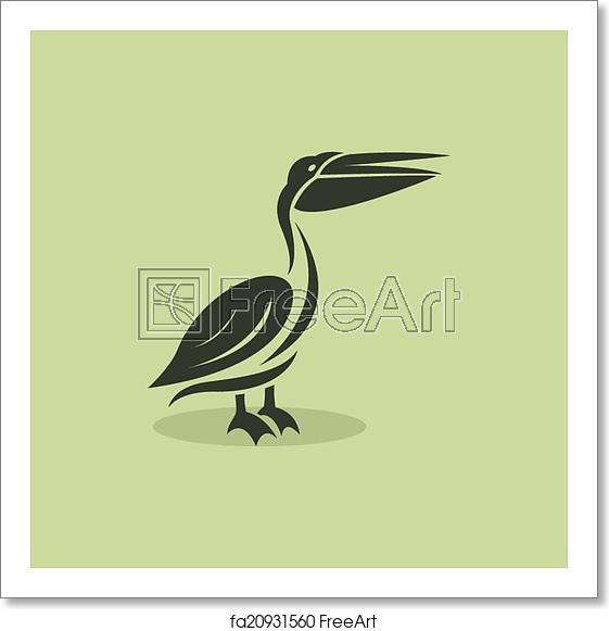 561x581 Free Art Print Of Vector Image Of An Billed Stork Vector Image