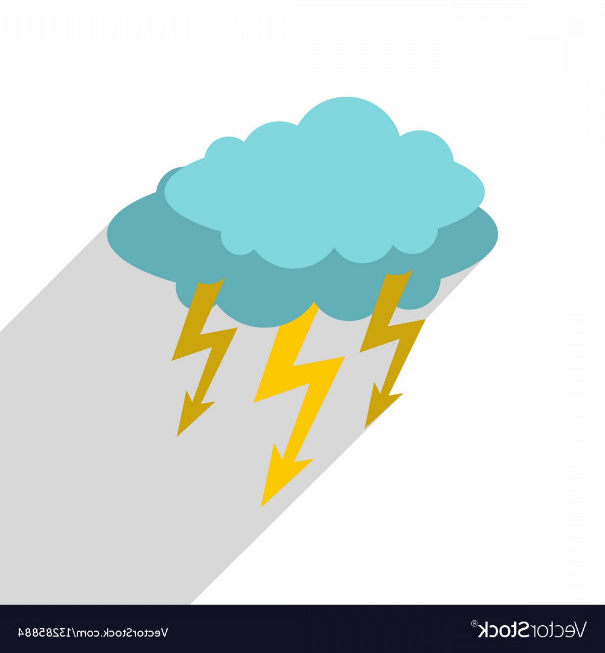 1200x1296 Storm Cloud Lightning Bolt Icon Flat Style Vector Wallkeeper