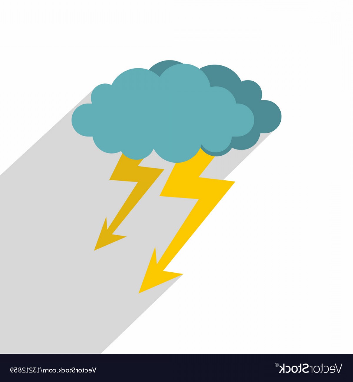 1200x1296 Cloud Storm Icon Flat Style Vector Studiogrfx