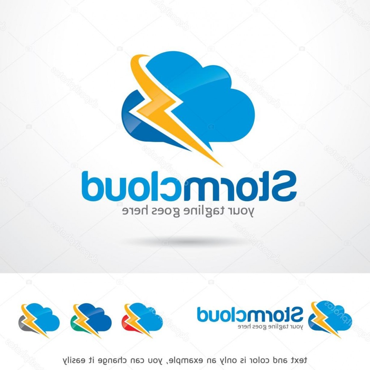 1228x1228 Cloud Storm Logo Vector Studiogrfx