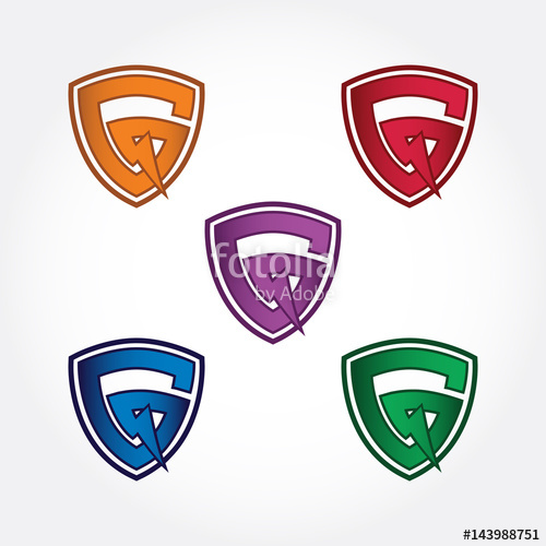500x500 G Shield Storm Logo Vector And Illustration Stock Image