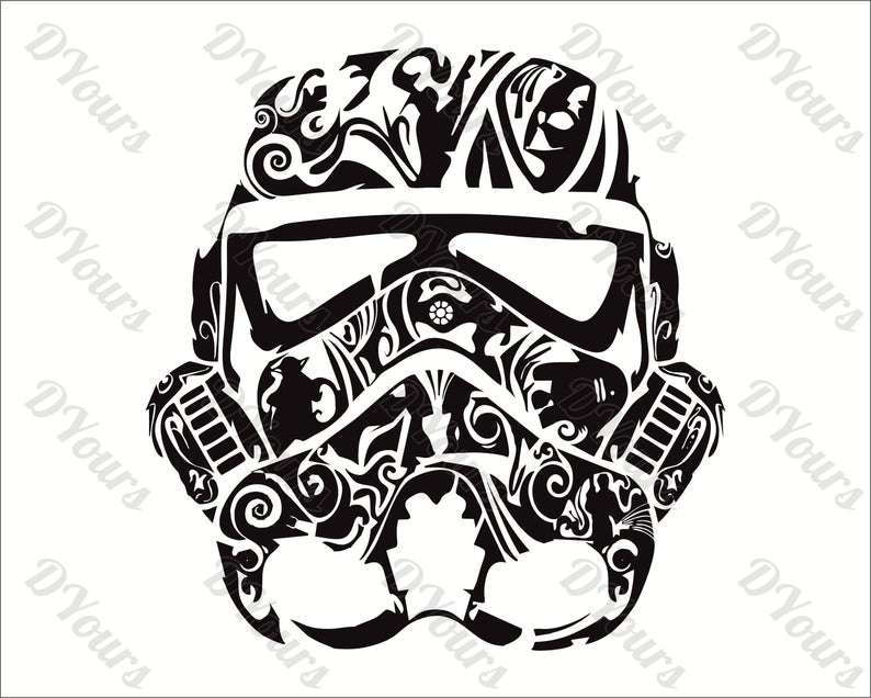 794x636 Stormtrooper Star Wars Abstract Floral Vector Model Cdr Etsy