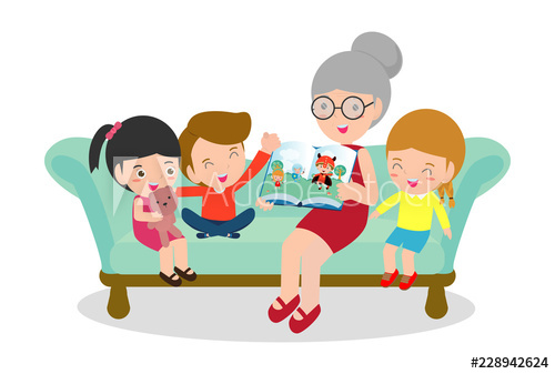 Grandmother Reading Fairytales To Her Grandchildren, Reading 500x337 Grandmother Reading Fairytales To Her Grandchildren, Reading