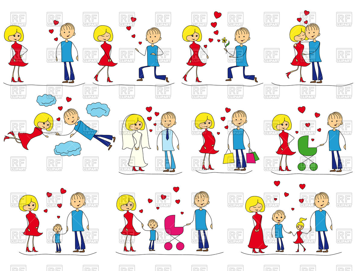 Love Story Set Of Young Men And Women Vector Image Of People 1200x900 Love Story Set Of Young Men And Women Vector Image Of People