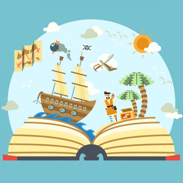 Pirate Story Book Vector Free Download 626x626 Pirate Story Book Vector Free Download