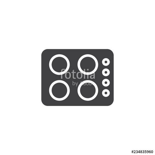500x500 Kitchen Stove Vector Icon Filled Flat Sign For Mobile Concept