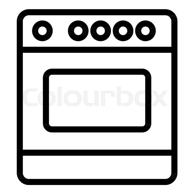 800x800 Oven Line Icon Kitchen Stove Vector Stock Vector Colourbox