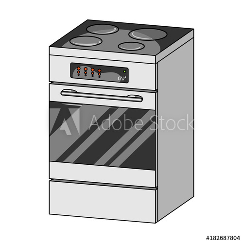 500x500 Stove, Single Icon In Cartoon Style Stove, Vector Symbol Stock