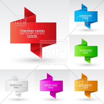 400x400 Straight Rectangular Banner With Folded Corners Vector Image
