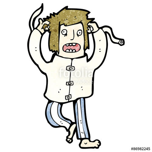 500x500 Cartoon Crazy Man In Straight Jacket Stock Image And Royalty Free
