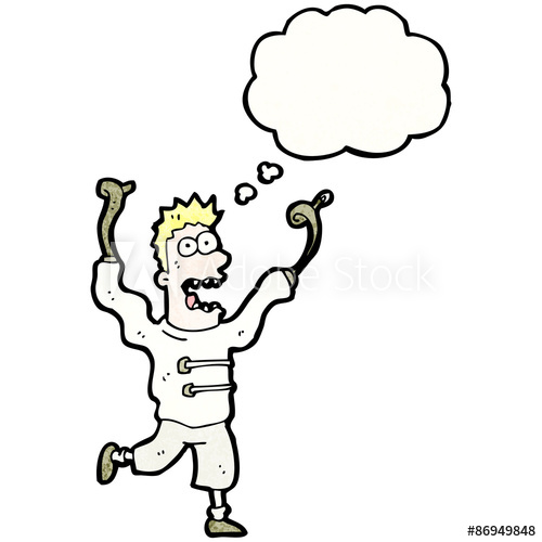500x500 Cartoon Mad Man In Straight Jacket