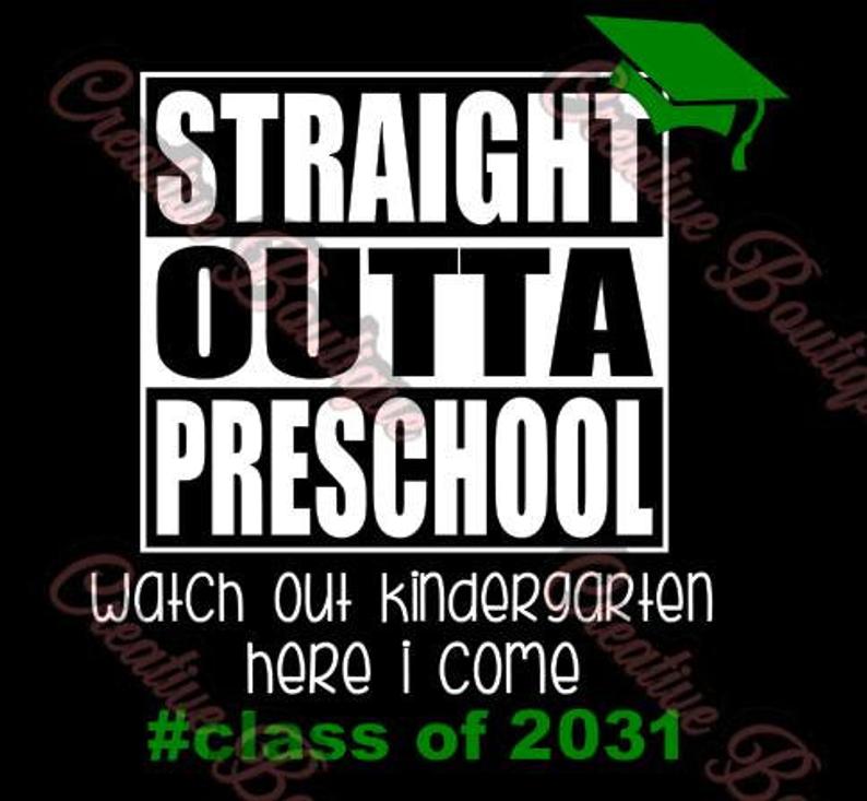 794x733 Straight Outta Preschool Cricut Silhouette Vector Etsy