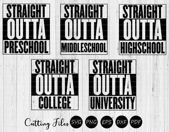 570x445 Straight Outta Scool Graduate Bundle Cutting Etsy