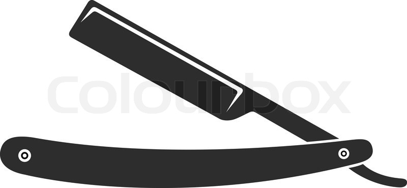 800x369 Razor Barber Knife Vintage Sign Icon Stock Vector Colourbox