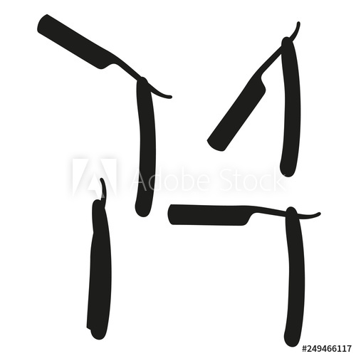 500x500 Set Of Barber Straight Razor Vector Illustration