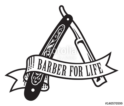 500x426 Barber For Life Design Vector Illustration Of Vintage Straight