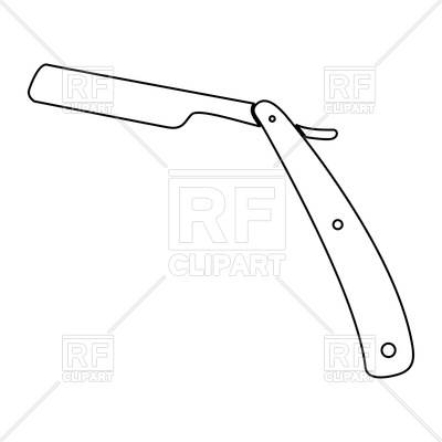 400x400 Straight Razor Black Color Path Icon Vector Image Of Industrial