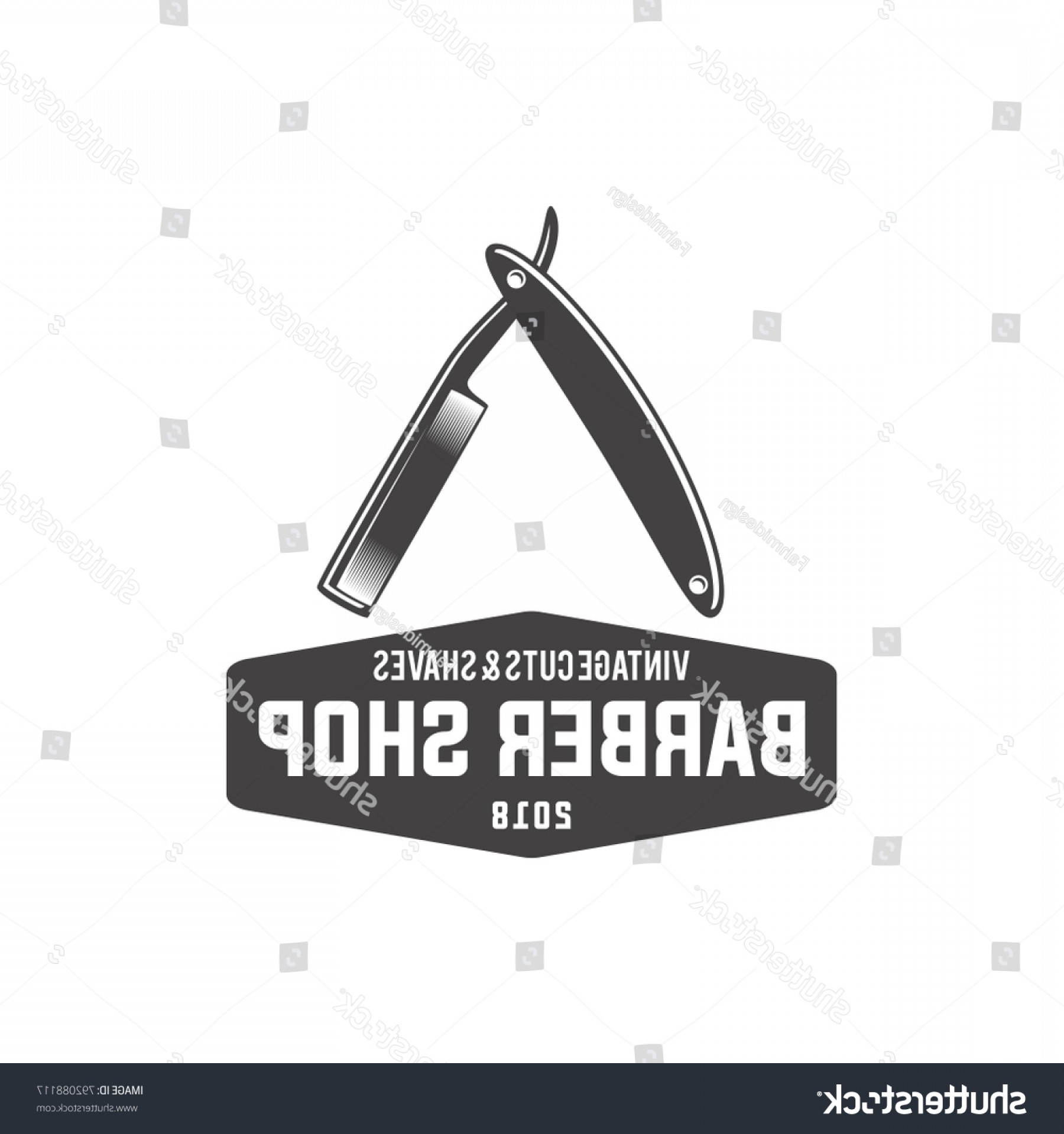 1800x1920 Barbershop Logo Straight Razor Vector Illustration Soidergi