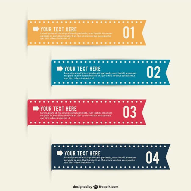 626x626 Editable Infographic Ribbons Vector Free Download