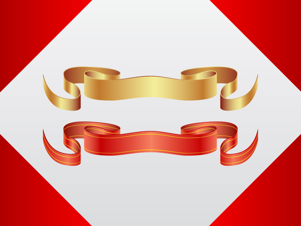 1024x768 Gold Banner Vectors