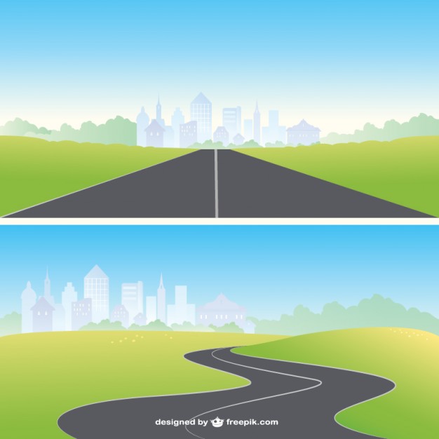 626x626 Straight And Curved Road Vector Free Download
