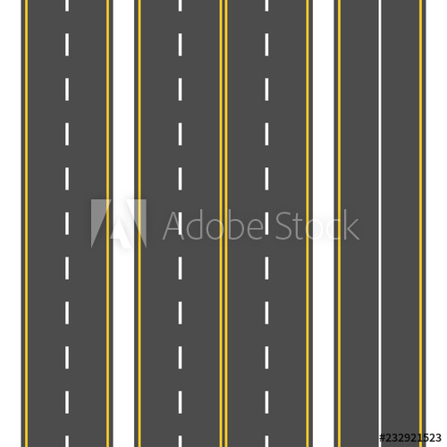 500x500 Straight Road Set Seamless Asphalt Roads Collection Highway
