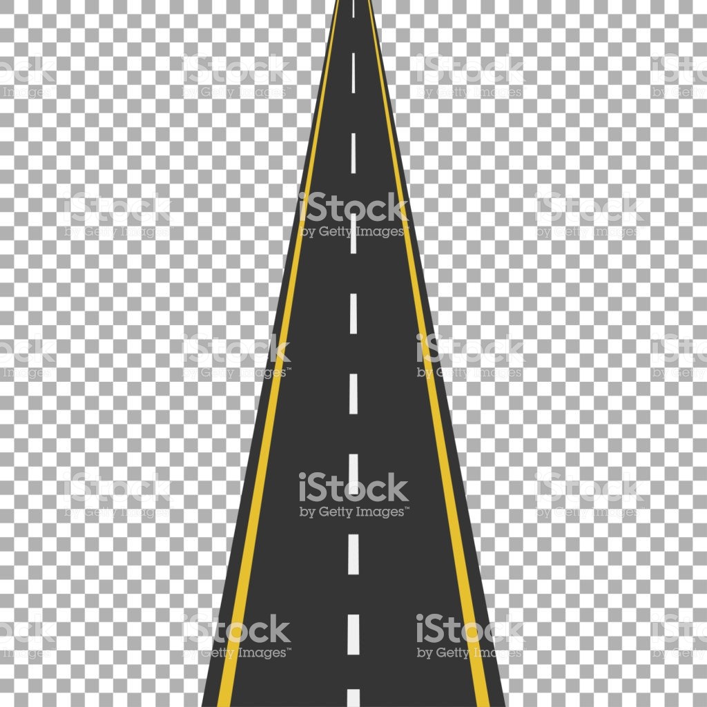 1024x1024 Straight Road With White Markings, Vector Illustration Clipart