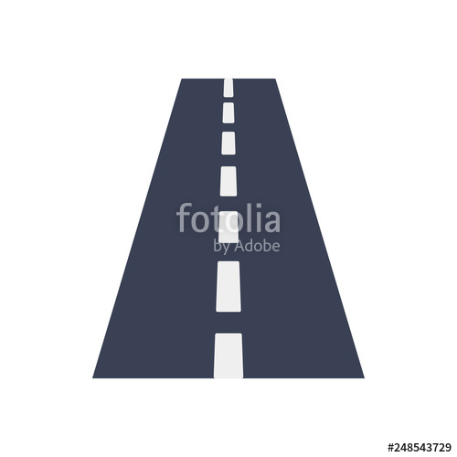 500x500 Straight Road With White Markings Road Vector Illustration