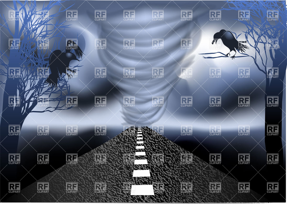 1200x853 Large Tornado Over Straight Road Vector Image Of Travel Arkela