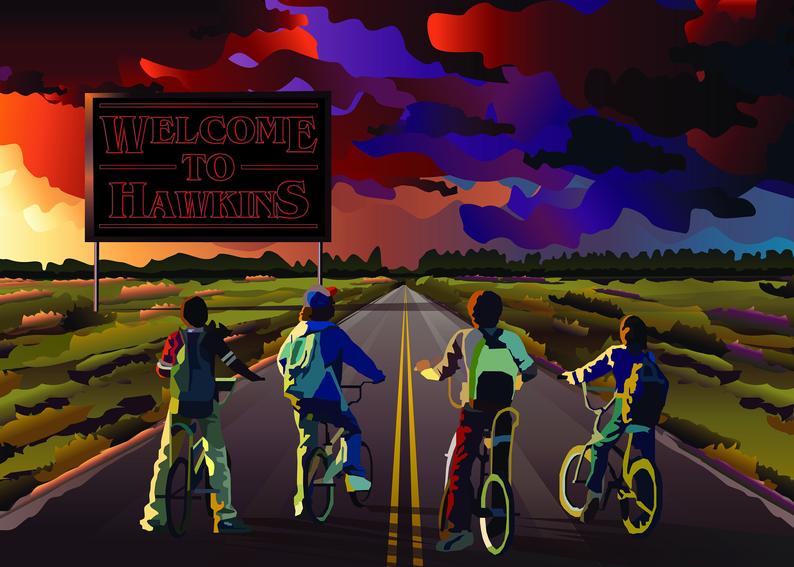 794x567 Stranger Things Vector Art Print Etsy