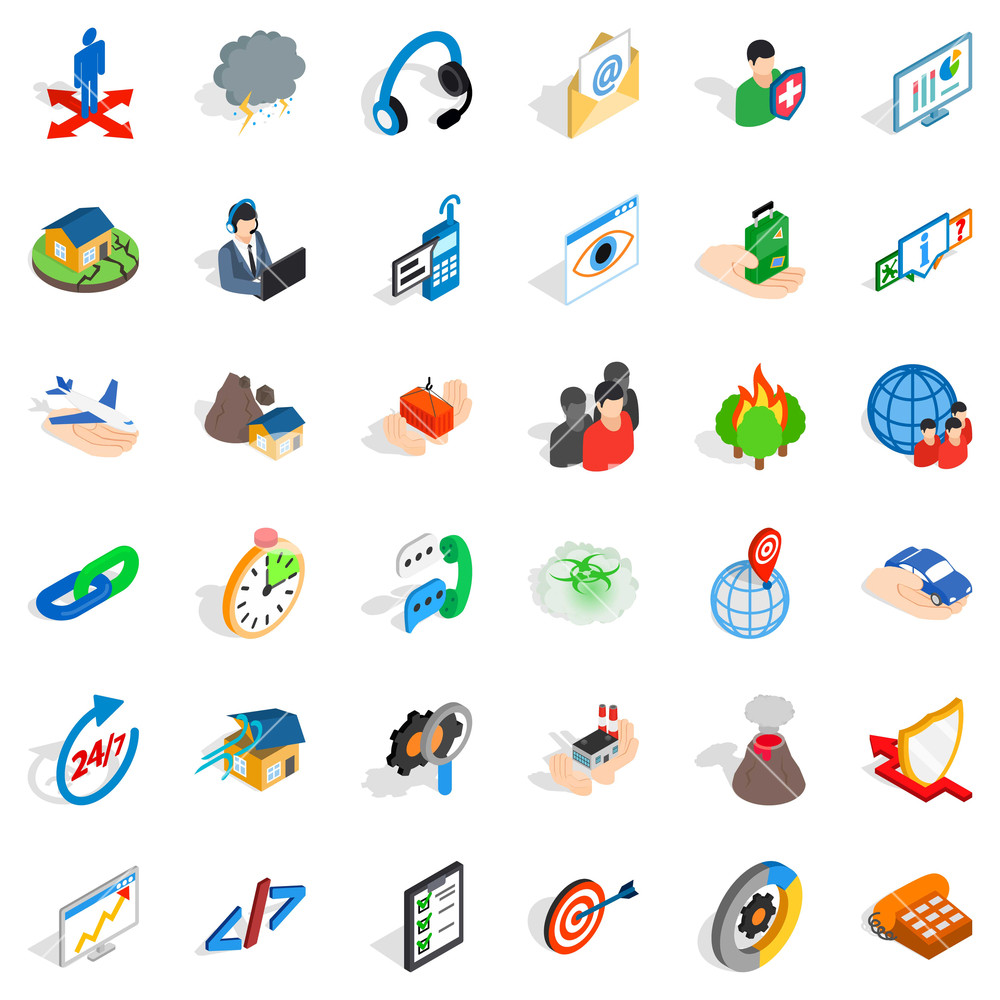 1000x1000 Commercial Strategy Icons Set Isometric Set Of Commercial