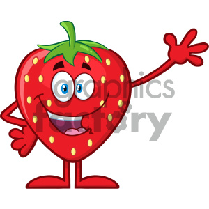 300x300 Royalty Free Rf Clipart Illustration Happy Strawberry Fruit