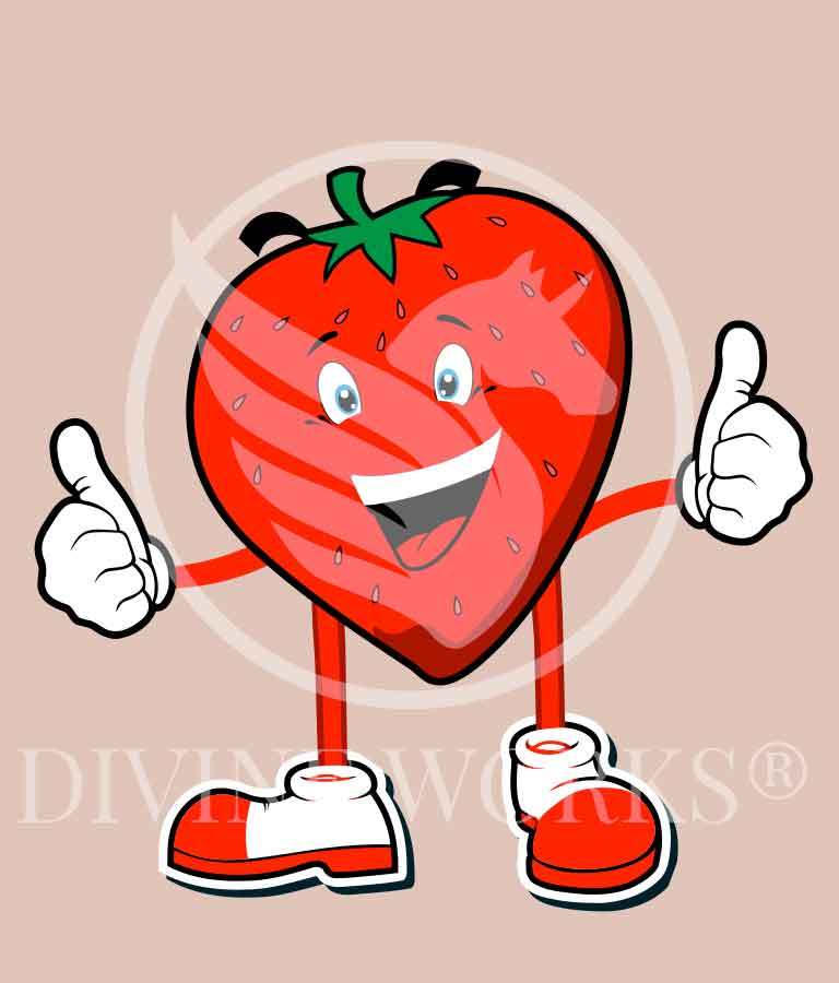 768x900 Free Strawberry Cartoon Vector Illustration