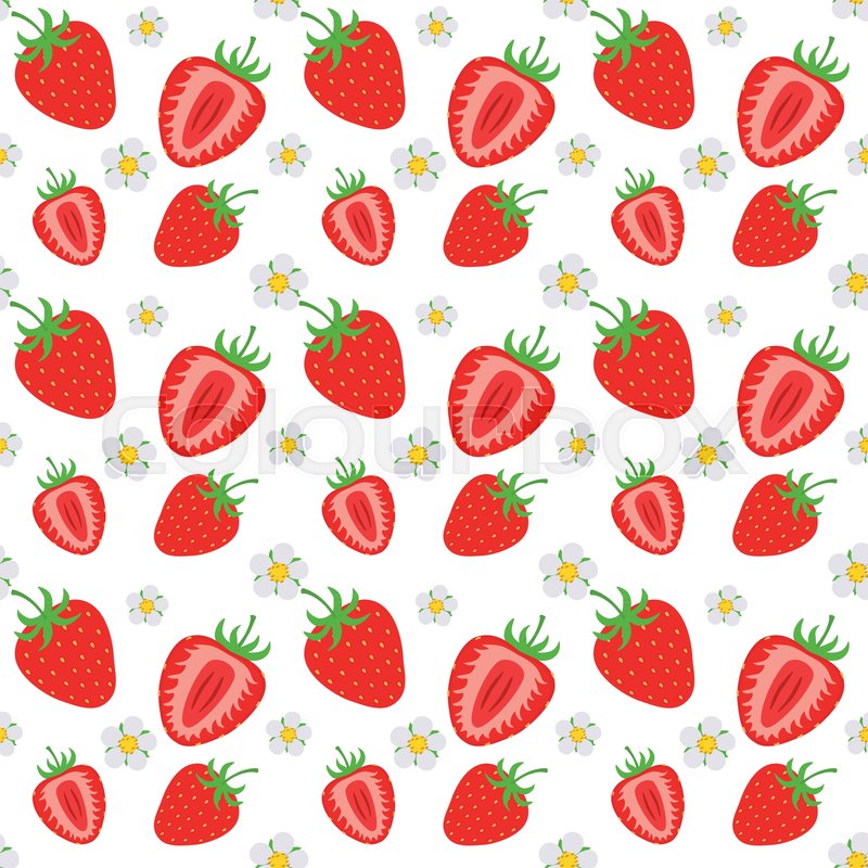 800x800 Seamless Vector Strawberry Pattern On Stock Vector Colourbox