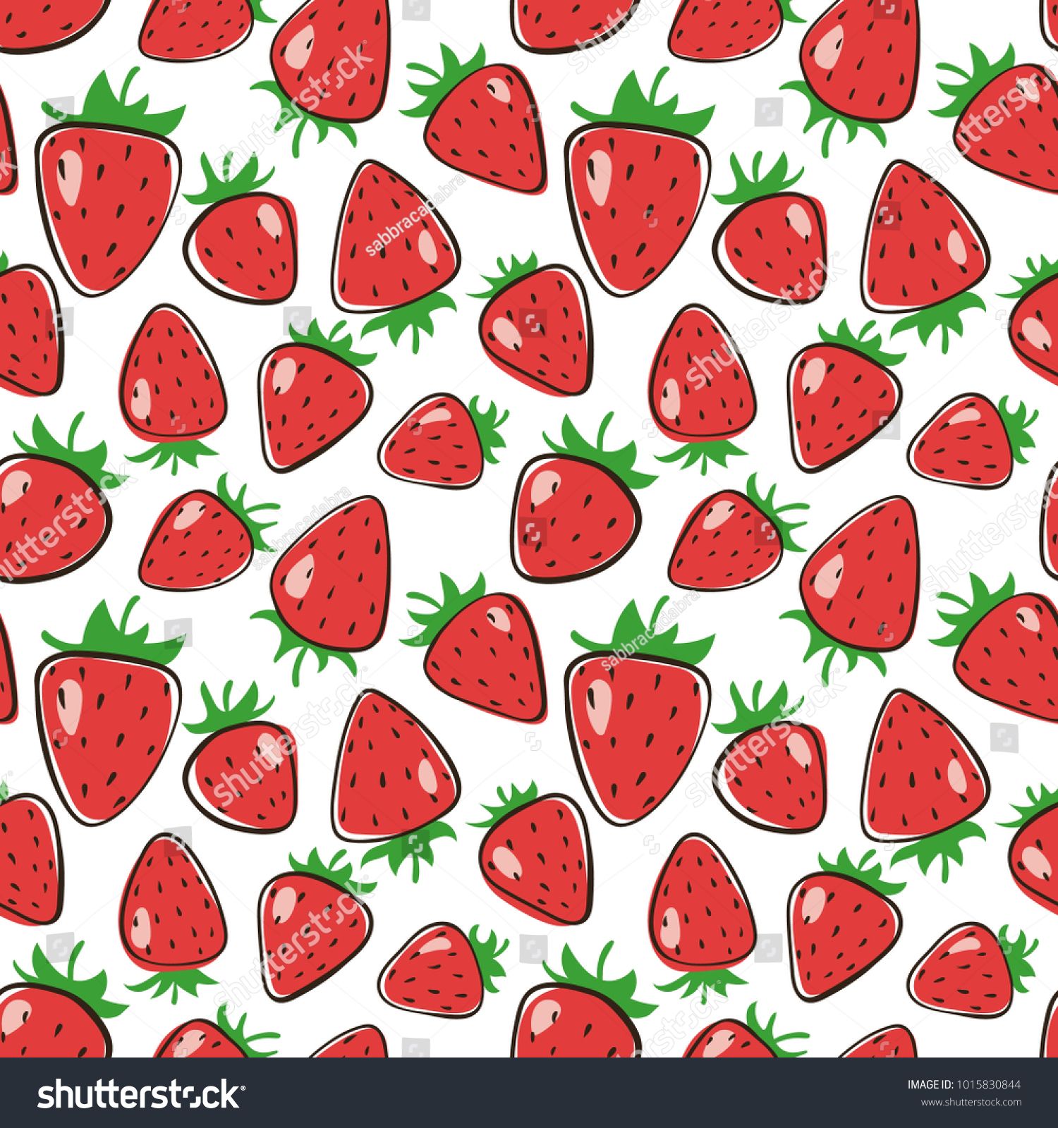 1500x1600 Simple Cartoon Strawberry Seamless Vector Pattern
