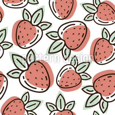 400x400 Strawberry Doodle Seamless Vector Pattern