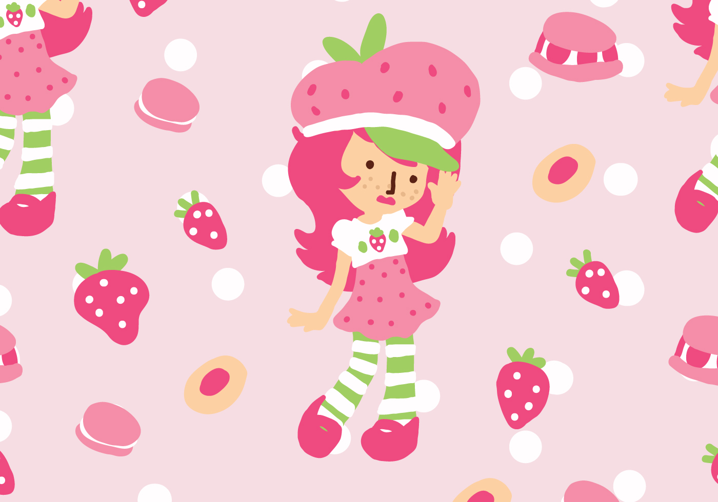 1400x980 Strawberry Pattern Free Vector Art