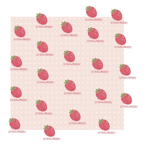 490x490 Strawberry Pattern Vector Design Illustration Template