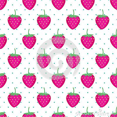 400x400 Cute Vector Strawberry Pattern Seamless Background With Pink