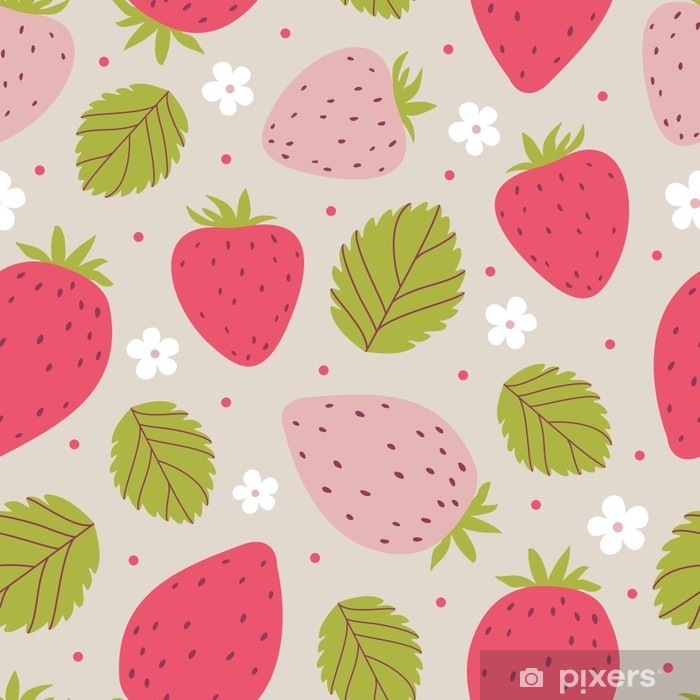 700x700 Strawberry Seamless Pattern In Pink Colors Vector Illustration