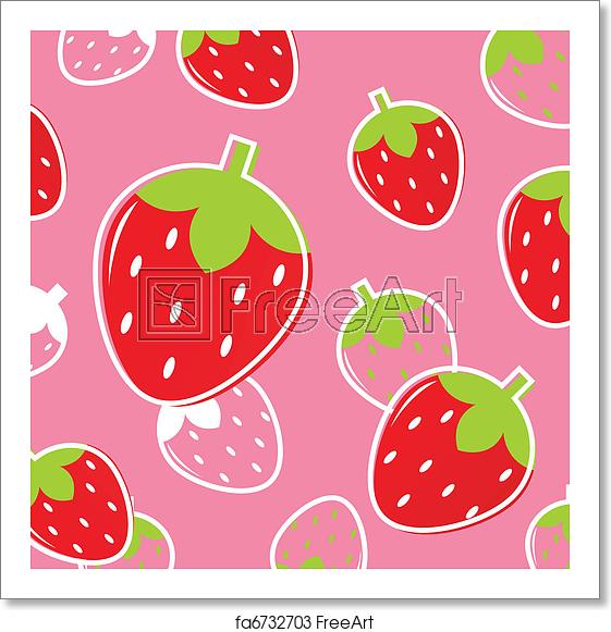 561x581 Free Art Print Of Fresh Strawberry Fruit Pattern Or Background
