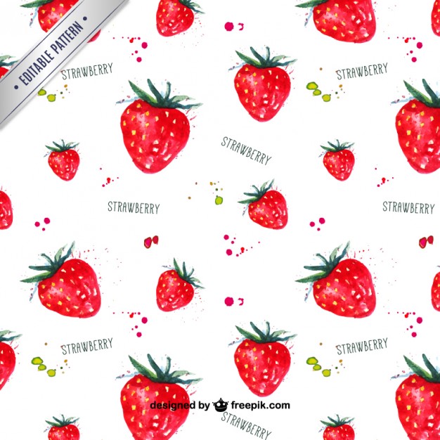626x626 Watercolor Strawberries Pattern Vector Premium Download