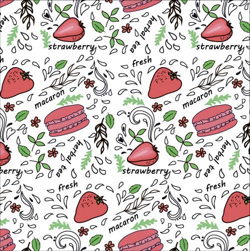 500x501 Hamburger With Strawberry Vector Seamless Pattern Free Download