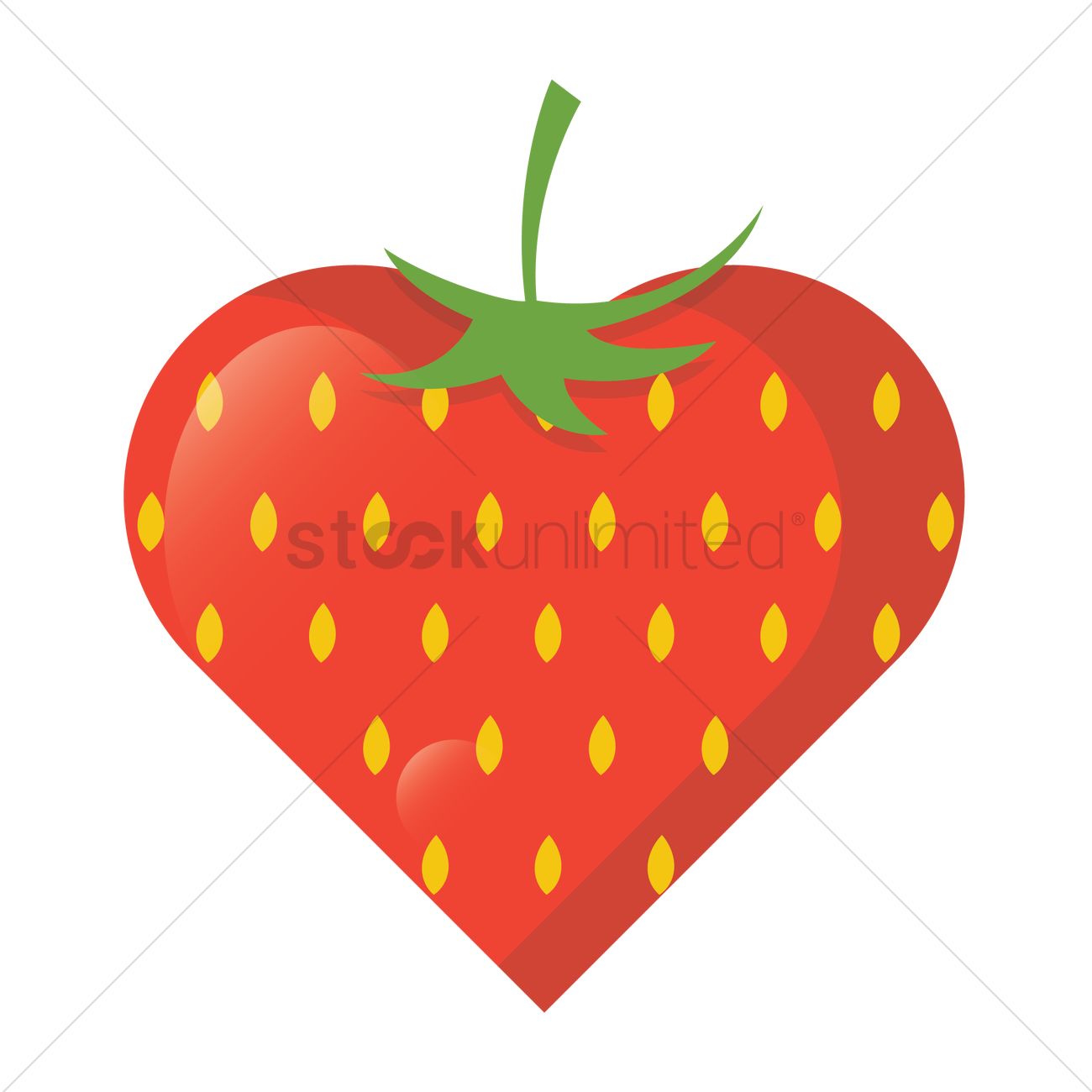 1300x1300 Heart Shaped Strawberry Vector Image