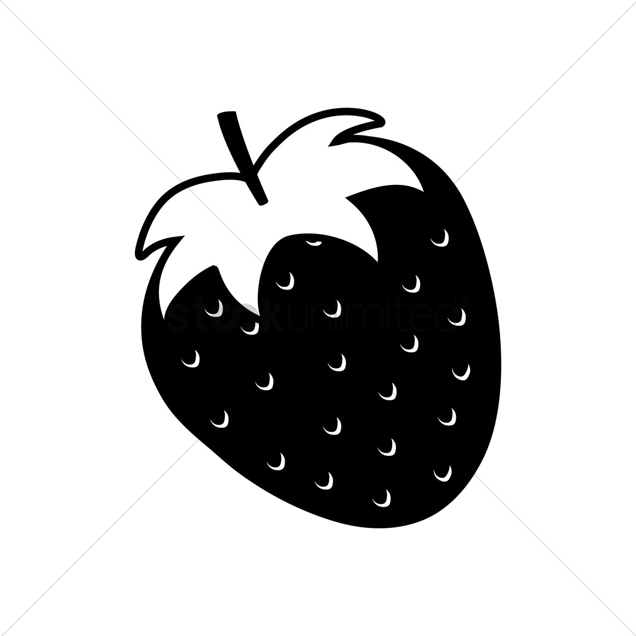Silhouette Of Strawberry Vector Image 1300x1300 Silhouette Of Strawberry Vector Image