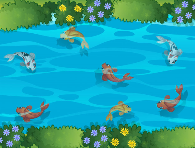 626x475 Fish Swimming In A Stream Vector Premium Download