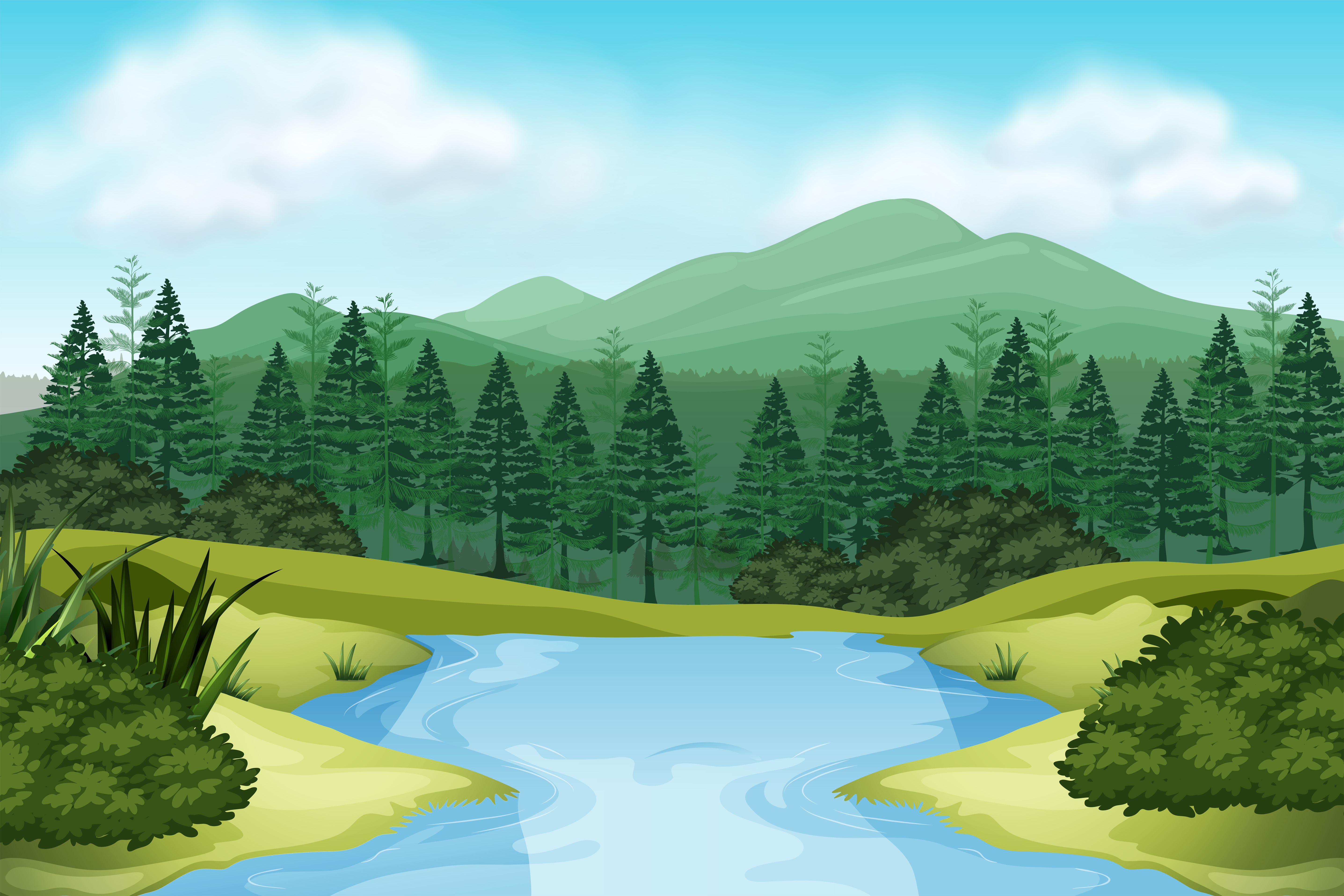 5745x3830 Stream Free Vector Art